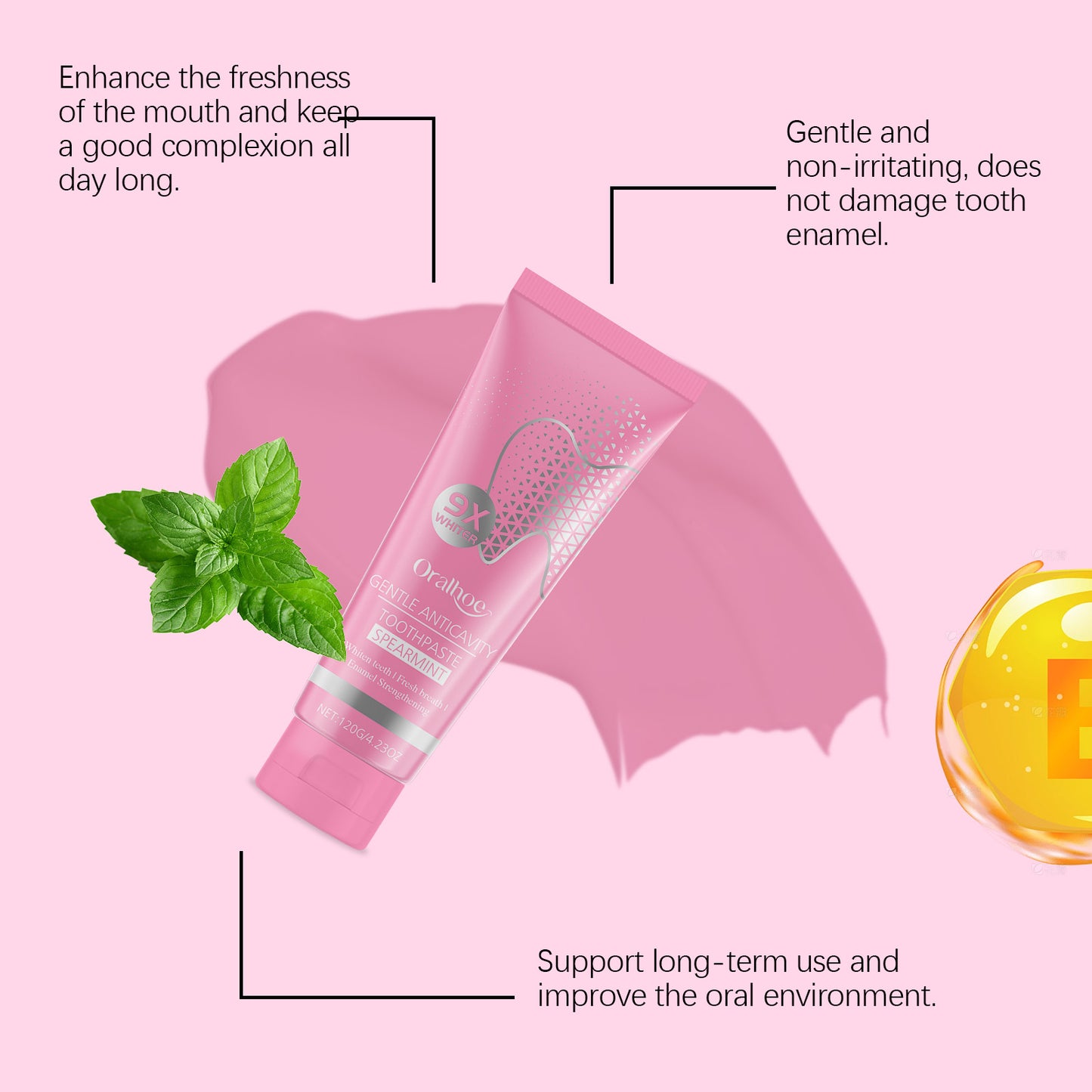 Oralhoe Tooth Cleaning Toothpaste Gentle Cleaning