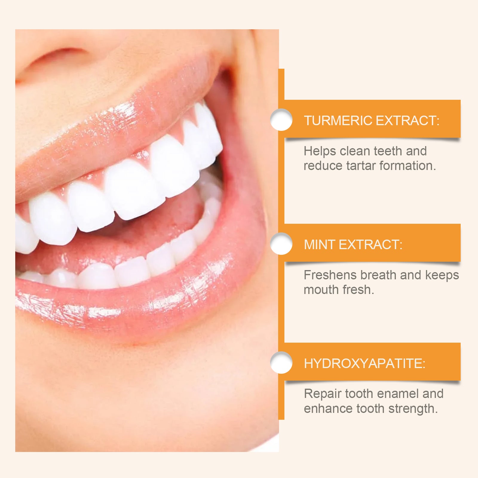Oralhoe White Turmeric Tooth Cleaning Powder Yellow Teeth 