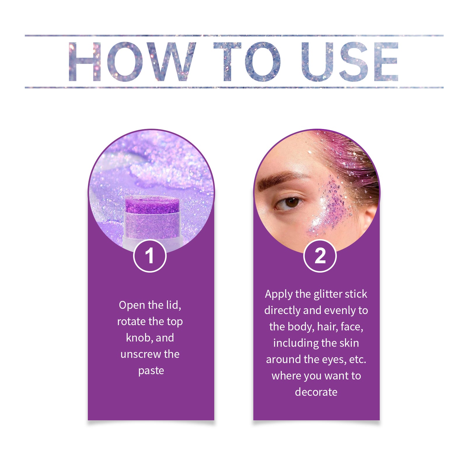 Jaysuing Purple Sequined Glitter Stick for Party Dance Glow