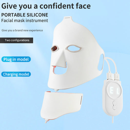 Silicone beauty mask LED photon rejuvenation facial mask