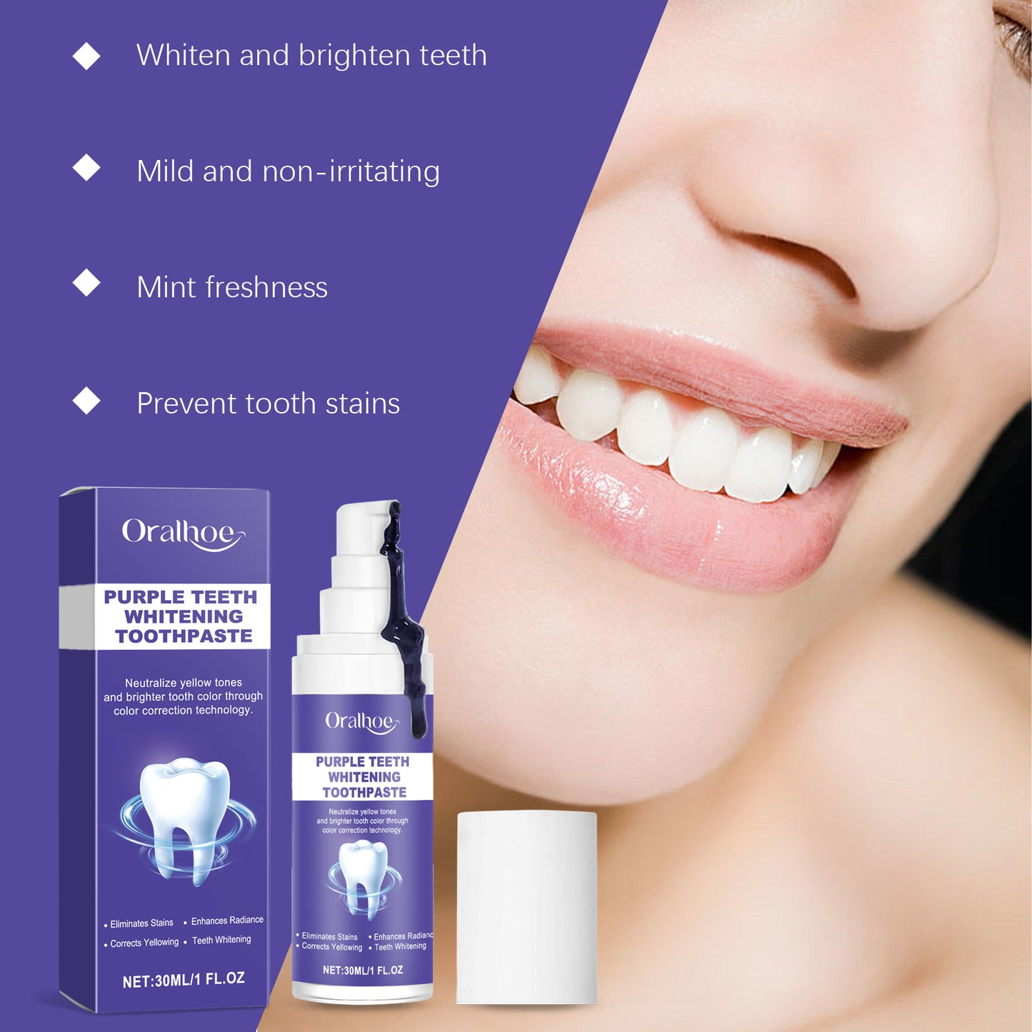 Oralhoe Purple Brightening Toothpaste Brightening