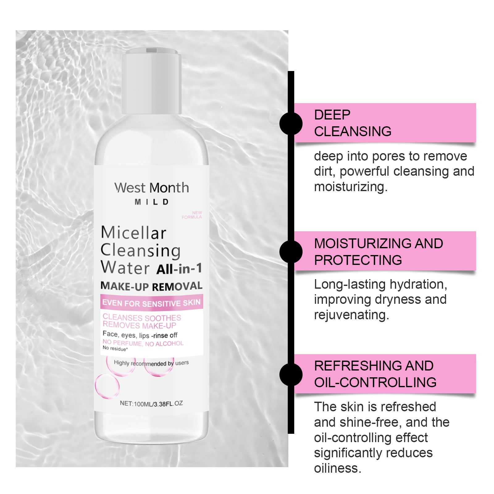Gentle Makeup Remover for Clean, Soft, 