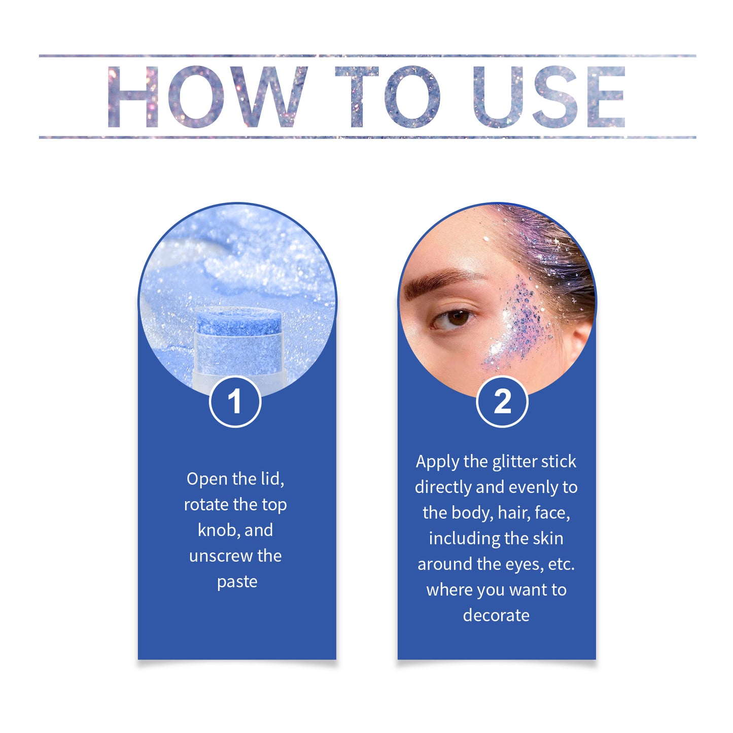 Jaysuing Sequined Glitter Stick Blue