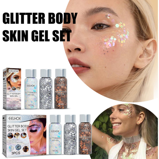 EELHOE White Shining Body Gel with Fish Scale Sequin Effect