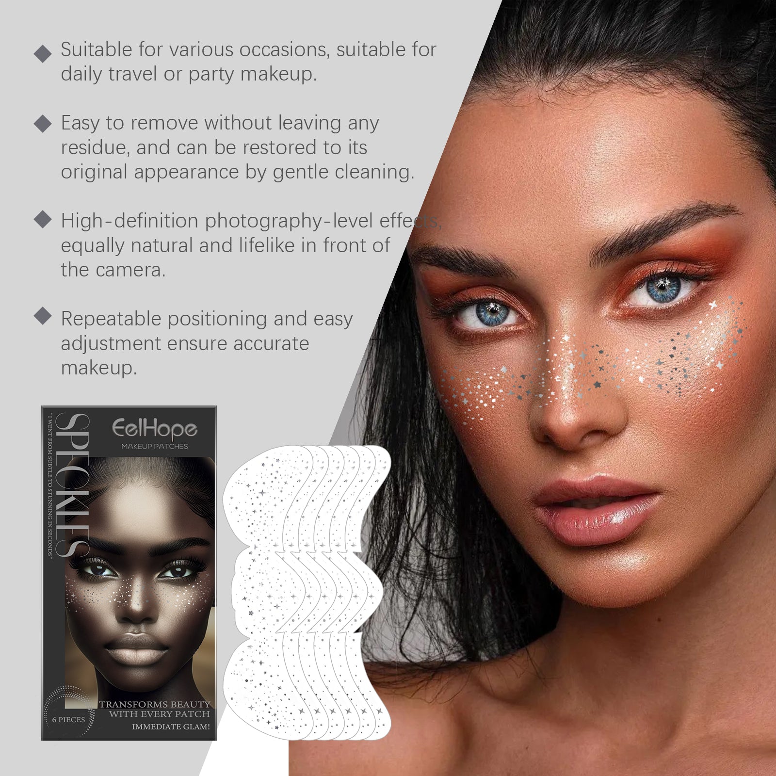 Eelhope Spot Makeup Patch Glitter Spot Tattoo Stickers Easily Create 