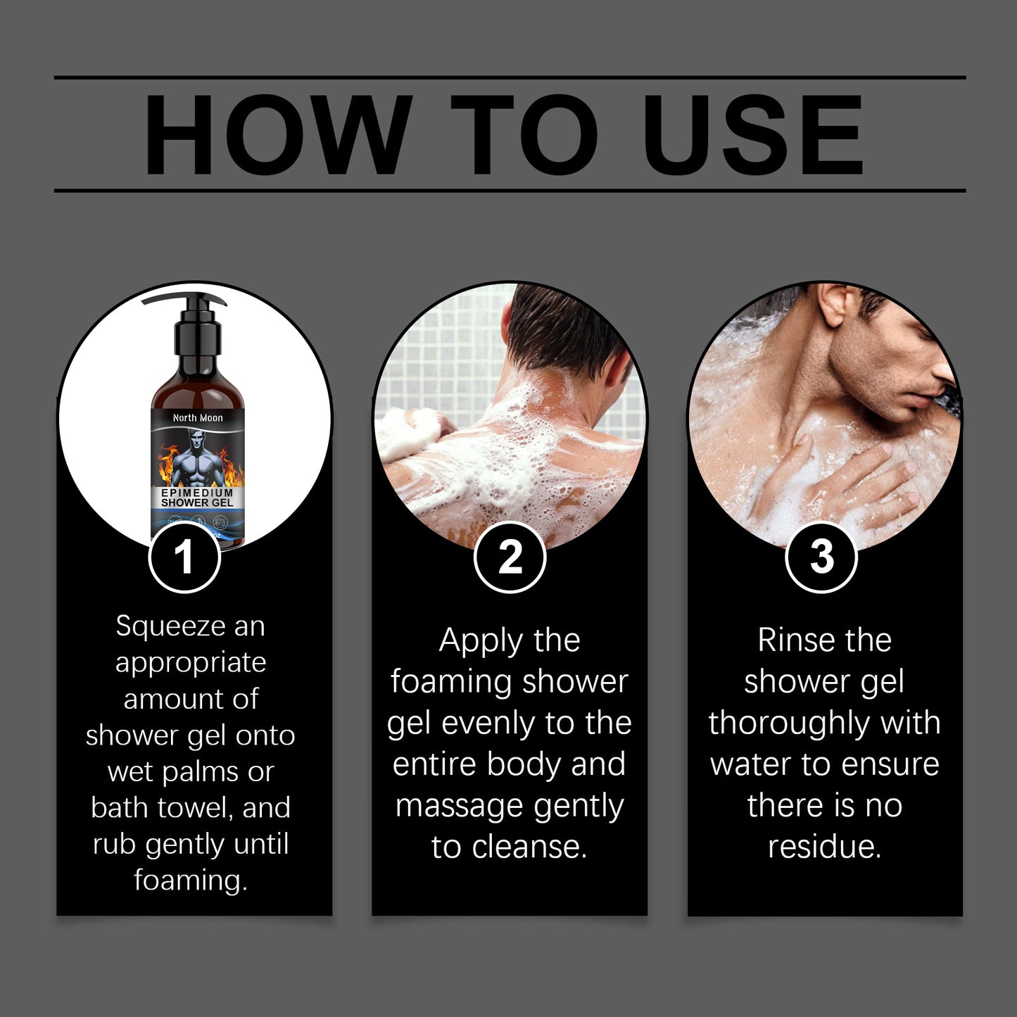 North Moon Men's Body Care Shower Gel Moisturizes