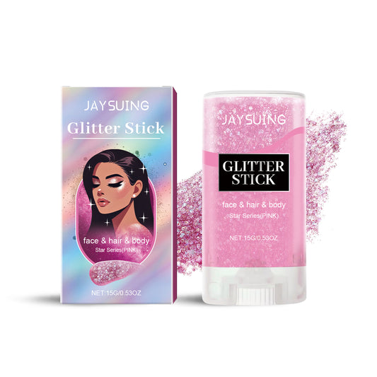 Jaysuing Pink Sequined Glitter Stick for Party Dance Glow