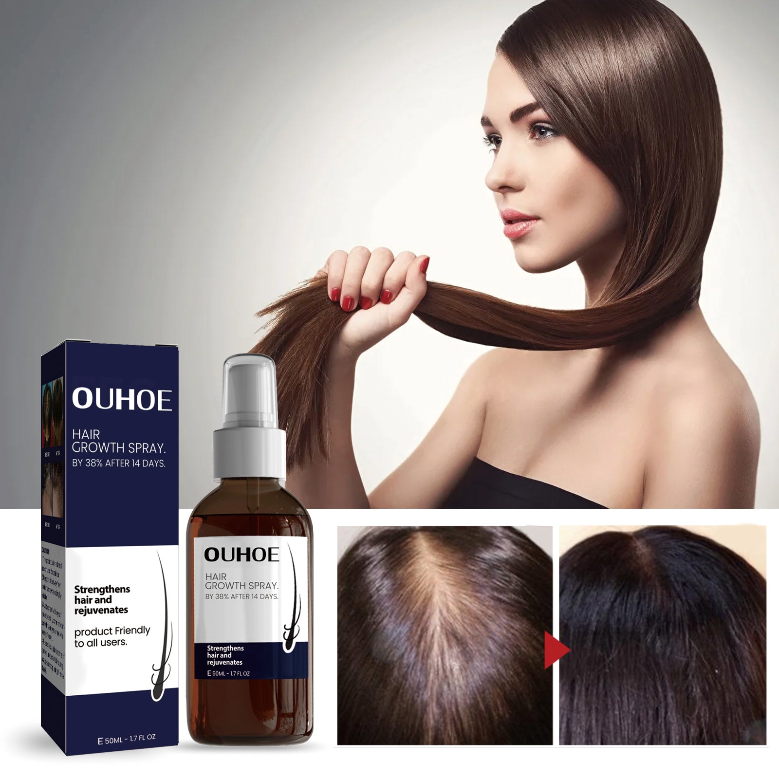 OUHOE Hair Treatment Spray Strengthens Hair, 