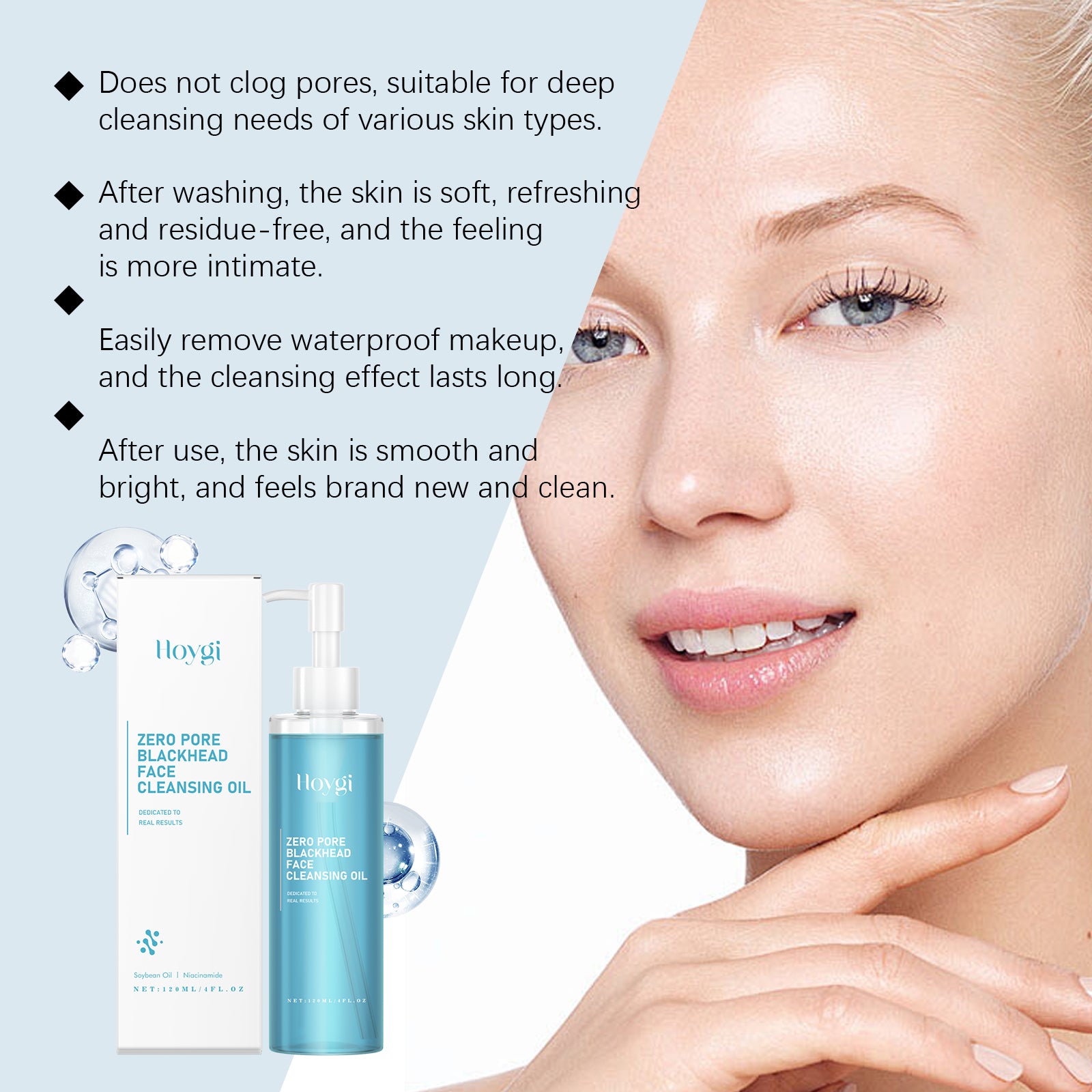 Hoygi Cleansing Deep Gentle Makeup Remover Soothes Face, 