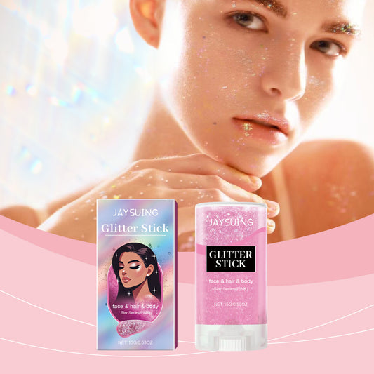 Jaysuing Pink Sequined Glitter Stick for Party Dance Glow