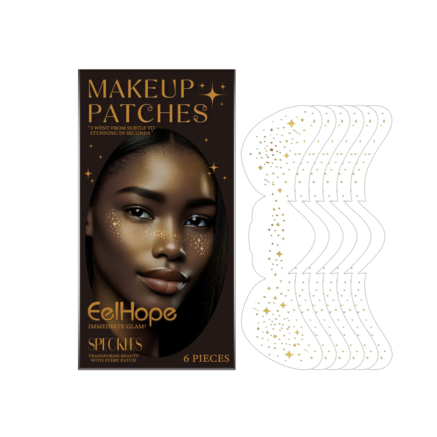 Eelhope Party Freckle Tattoo Stickers with Glitter Spot Makeup Effects