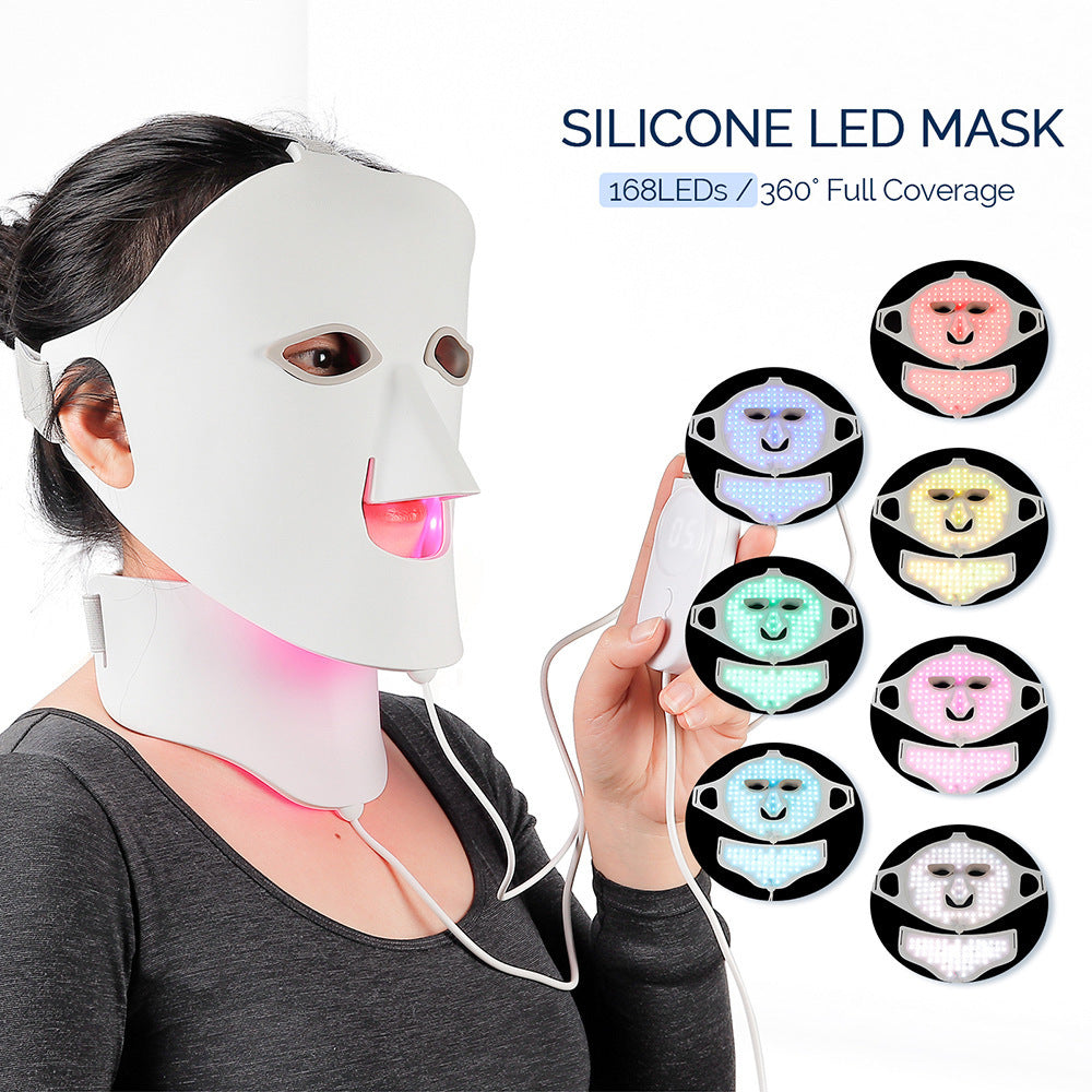 Silicone beauty mask LED photon rejuvenation facial mask