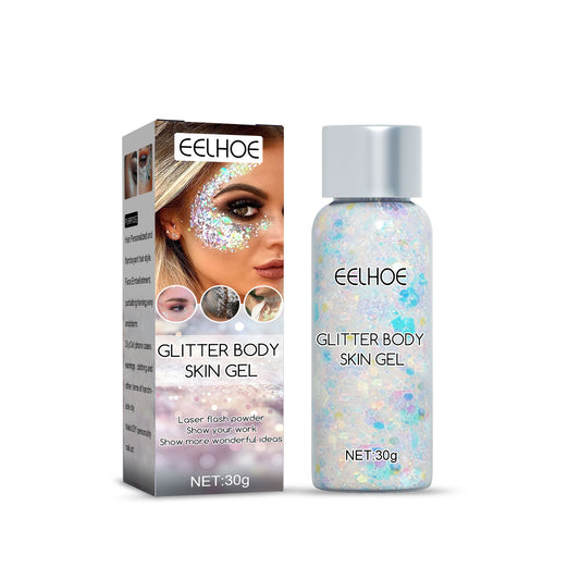 EELHOE White Shining Body Gel with Fish Scale Sequin Effect