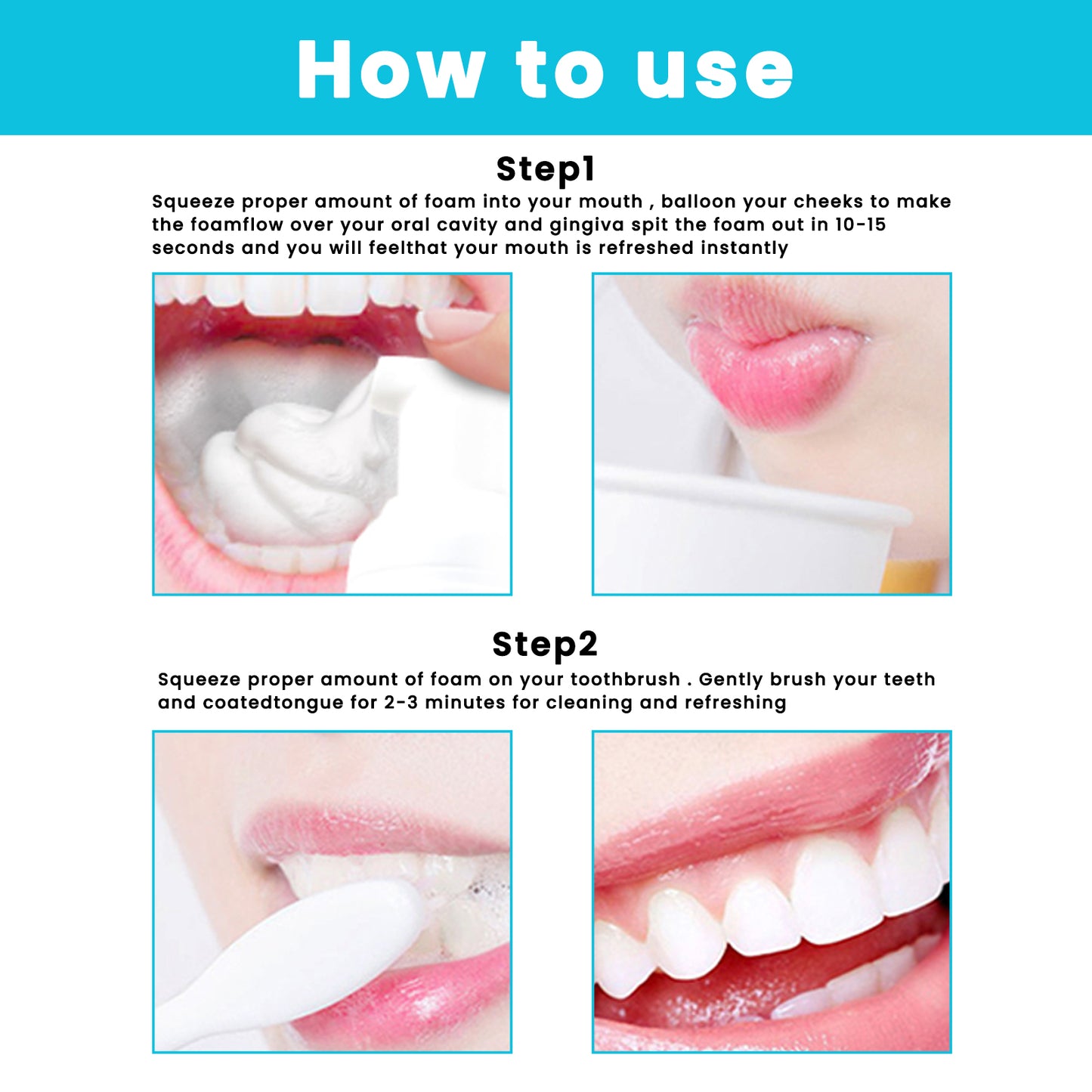 OUHOE White Teeth Mousse Clean Tartar Fresh Breath 